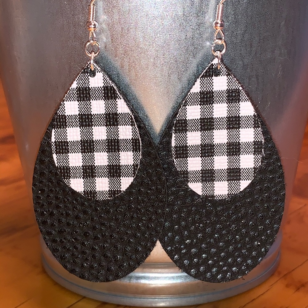 Faux Leather Drop Earrings